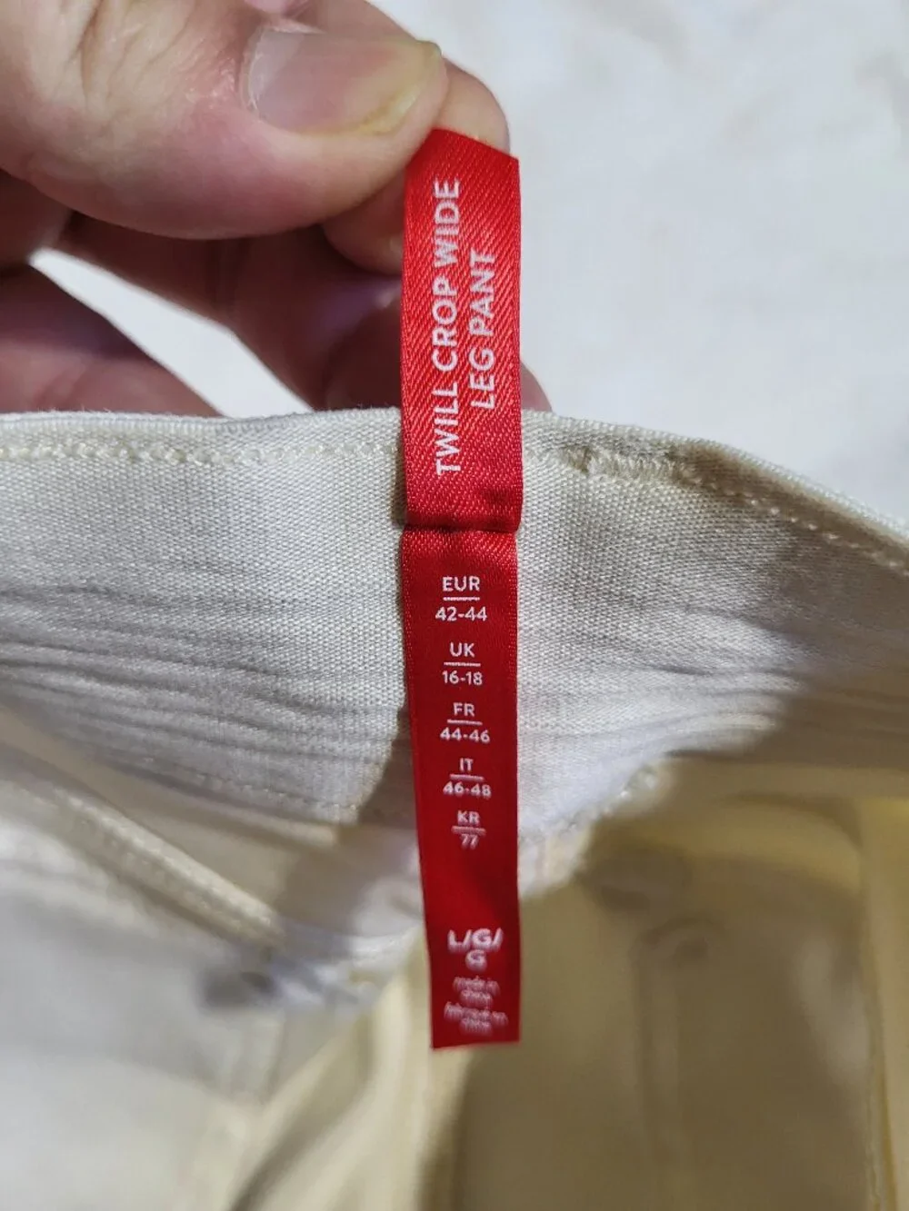 Spanx Stretch Twill Cropped Wide Leg Pants Off White size large - Picture 6 of 13